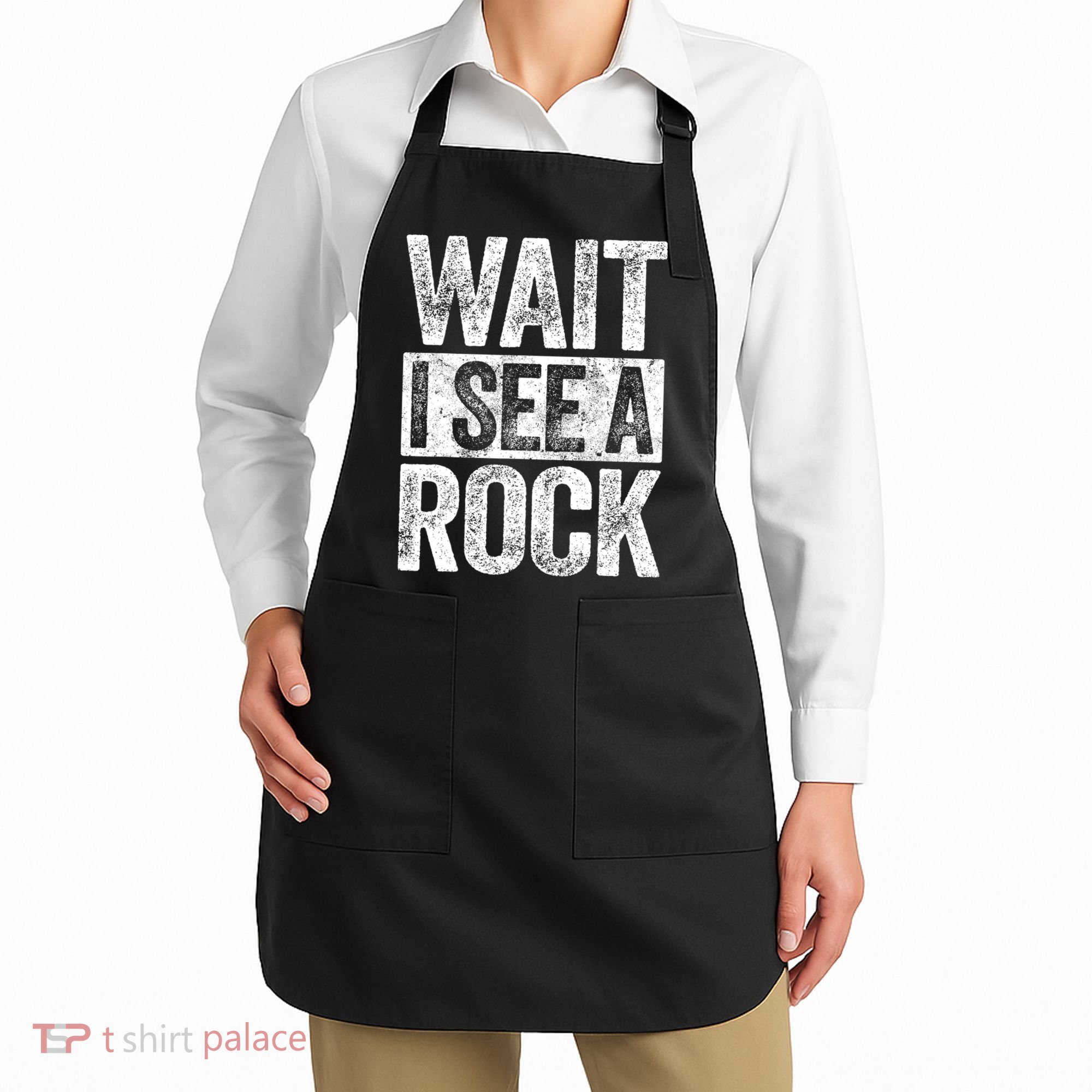 Wait I See A Rock Funny Geologist Gift Apron