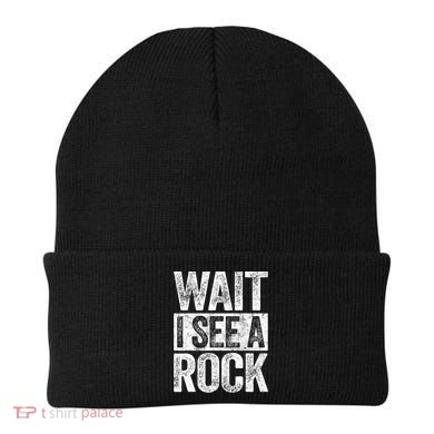 Wait I See A Rock Funny Geologist Gift Beanie