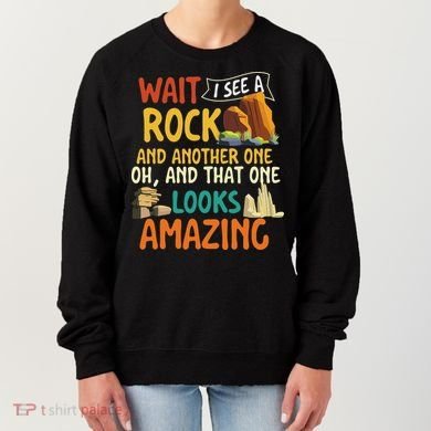 Wait I See A Rock Rock Collector Geode Hunter Geology Women's Sweatshirt