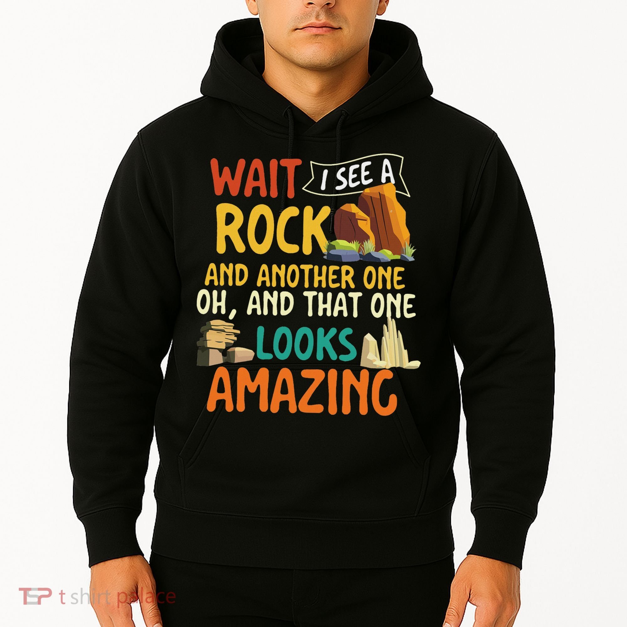 Wait I See A Rock Rock Collector Geode Hunter Geology Hoodie
