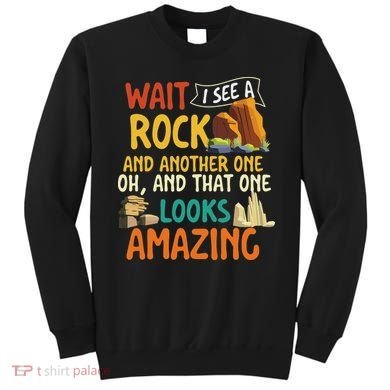 Wait I See A Rock Rock Collector Geode Hunter Geology Sweatshirt