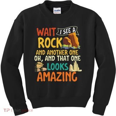 Wait I See A Rock Rock Collector Geode Hunter Geology Kids Sweatshirt