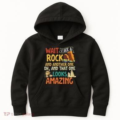 Wait I See A Rock Rock Collector Geode Hunter Geology Kids Hoodie