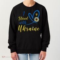 Wo I Stand With Ukraine Heart Sunflower Flag Symbol Gift Women's Sweatshirt thumb 0