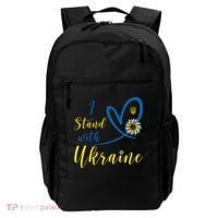 Wo I Stand With Ukraine Heart Sunflower Flag Symbol Gift Backpack thumb 0