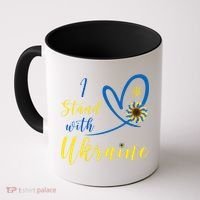 Wo I Stand With Ukraine Heart Sunflower Flag Symbol Gift Coffee Mug thumb 0