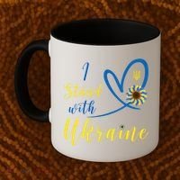 Wo I Stand With Ukraine Heart Sunflower Flag Symbol Gift Coffee Mug thumb 2