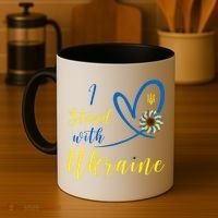 Wo I Stand With Ukraine Heart Sunflower Flag Symbol Gift Coffee Mug thumb 4