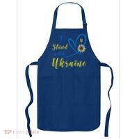 Wo I Stand With Ukraine Heart Sunflower Flag Symbol Gift Apron thumb 0