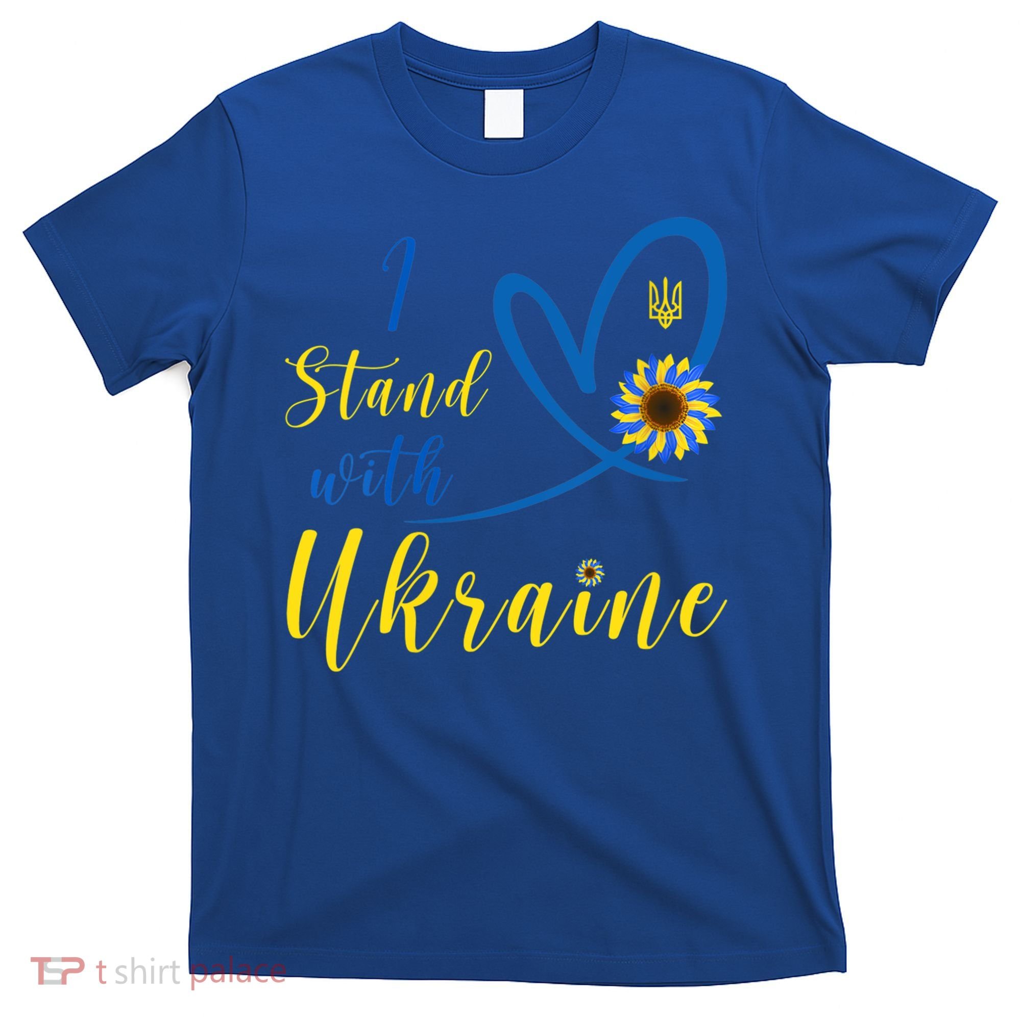 Wo I Stand With Ukraine Heart Sunflower Flag Symbol Gift T-Shirt
