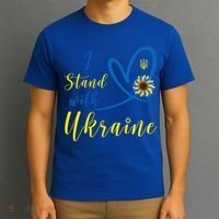 Wo I Stand With Ukraine Heart Sunflower Flag Symbol Gift T-Shirt thumb 3