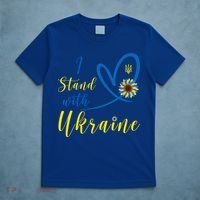 Wo I Stand With Ukraine Heart Sunflower Flag Symbol Gift T-Shirt thumb 5