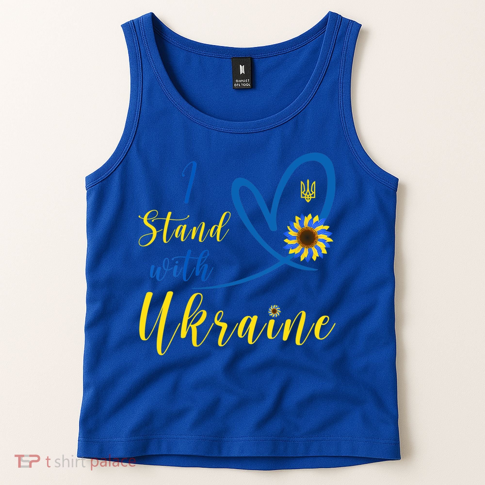 Wo I Stand With Ukraine Heart Sunflower Flag Symbol Gift Tank Top