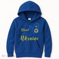 Wo I Stand With Ukraine Heart Sunflower Flag Symbol Gift Kids Hoodie thumb 0