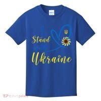 Wo I Stand With Ukraine Heart Sunflower Flag Symbol Gift Kids T-Shirt thumb 0