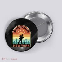 Wellesley Island State Park New York Retro Hiking Button thumb 0