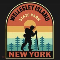 Wellesley Island State Park New York Retro Hiking Mousepad thumb 1