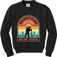 Wellesley Island State Park New York Retro Hiking Kids Sweatshirt thumb 0