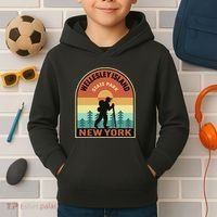 Wellesley Island State Park New York Retro Hiking Kids Hoodie thumb 2