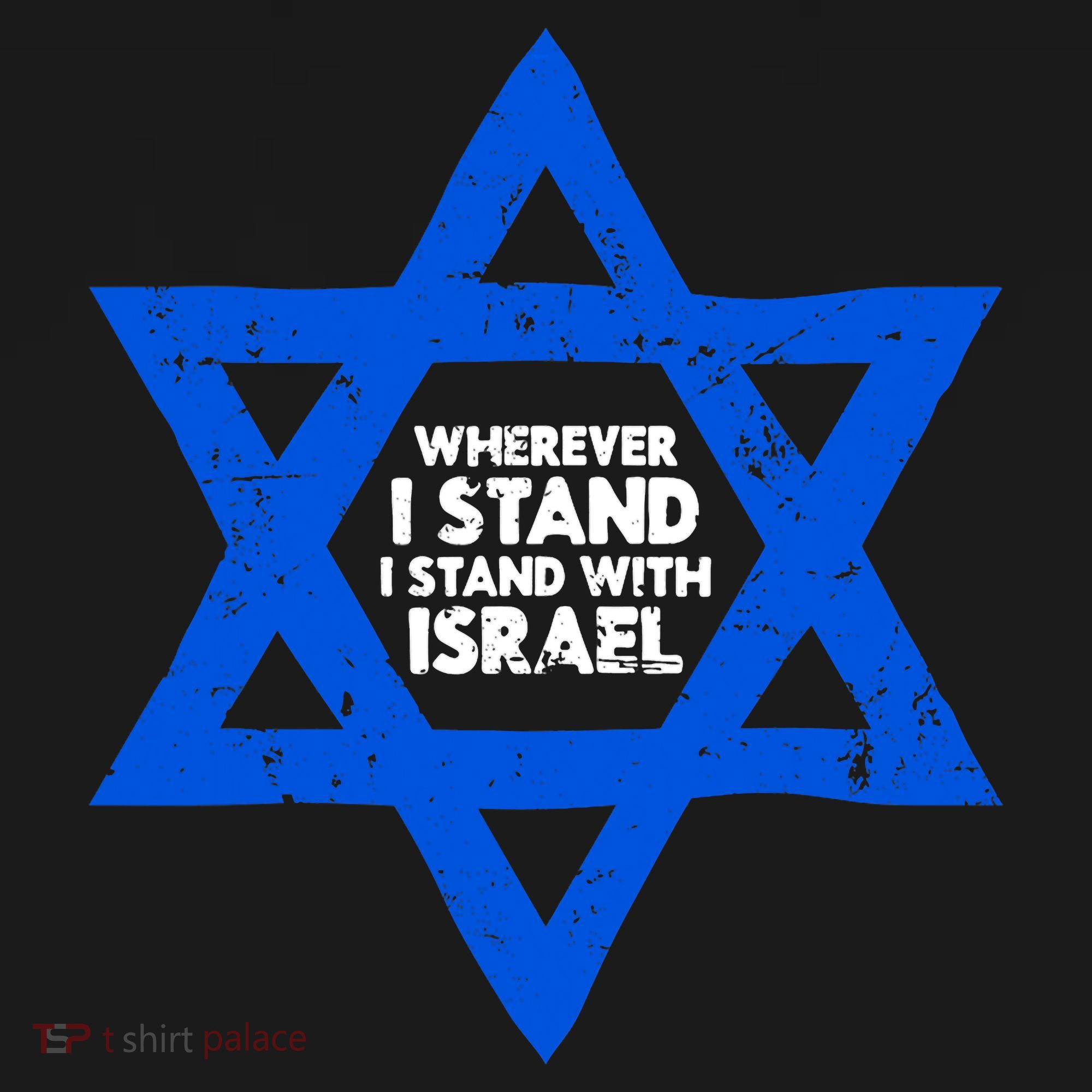 Wherever I Stand I Stand With Israel Jewish Distressed Women's Tank Top