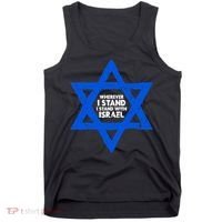 Wherever I Stand I Stand With Israel Jewish Distressed Tank Top thumb 0