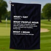 What I say what people hear IT tech support nerd Golf Towel thumb 1