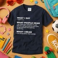 What I say what people hear IT tech support nerd Kids T-Shirt thumb 3