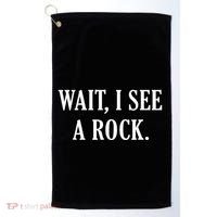 Wait I See A Rock Funny Geology Lover Golf Towel thumb 0