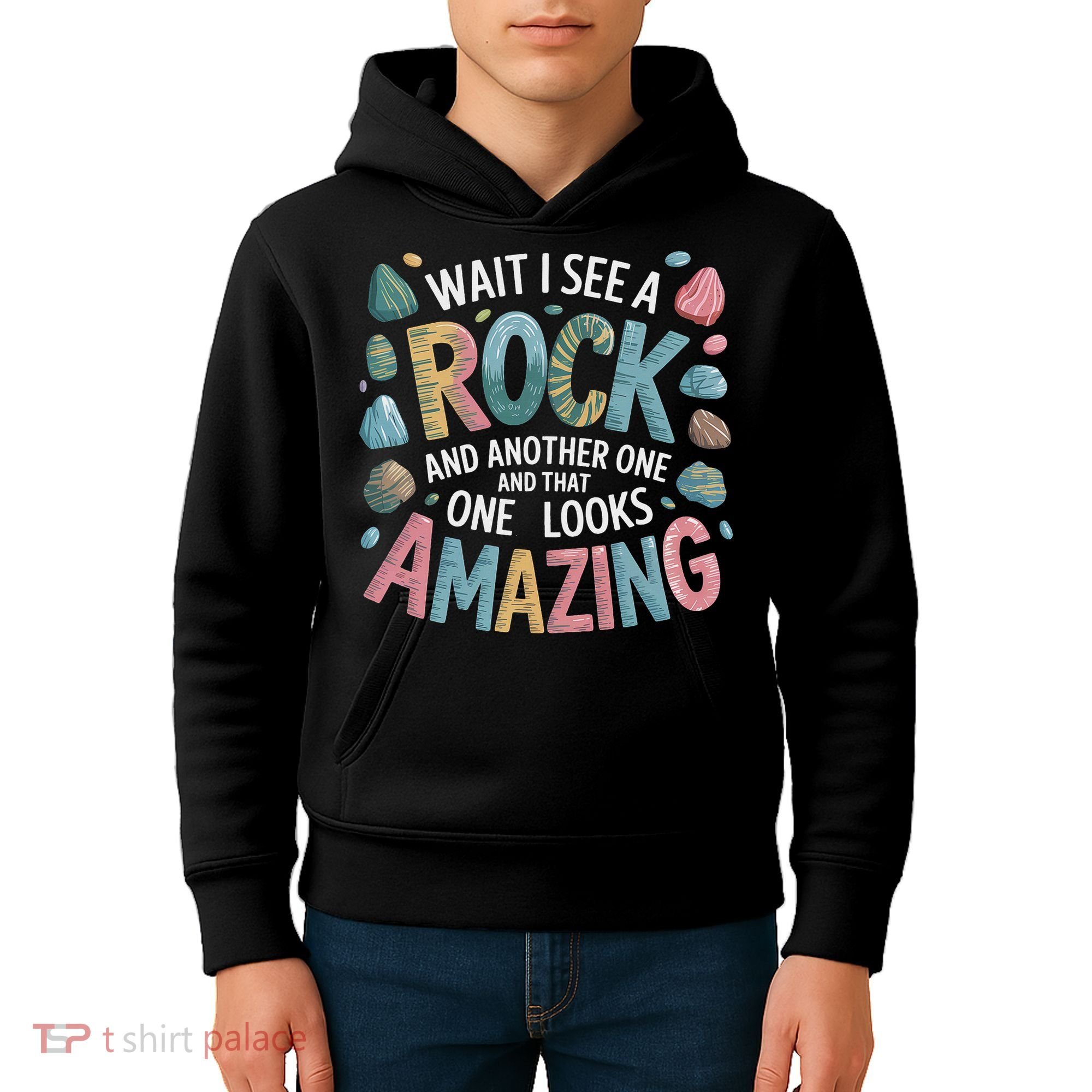 Wait I See A Rock Geologist Geology Teacher Kids Hoodie