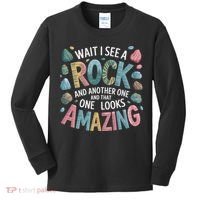 Wait I See A Rock Geologist Geology Teacher Kids Long Sleeve Shirt thumb 0