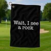 Wait I See A Rock Geology Teacher Golf Towel thumb 1