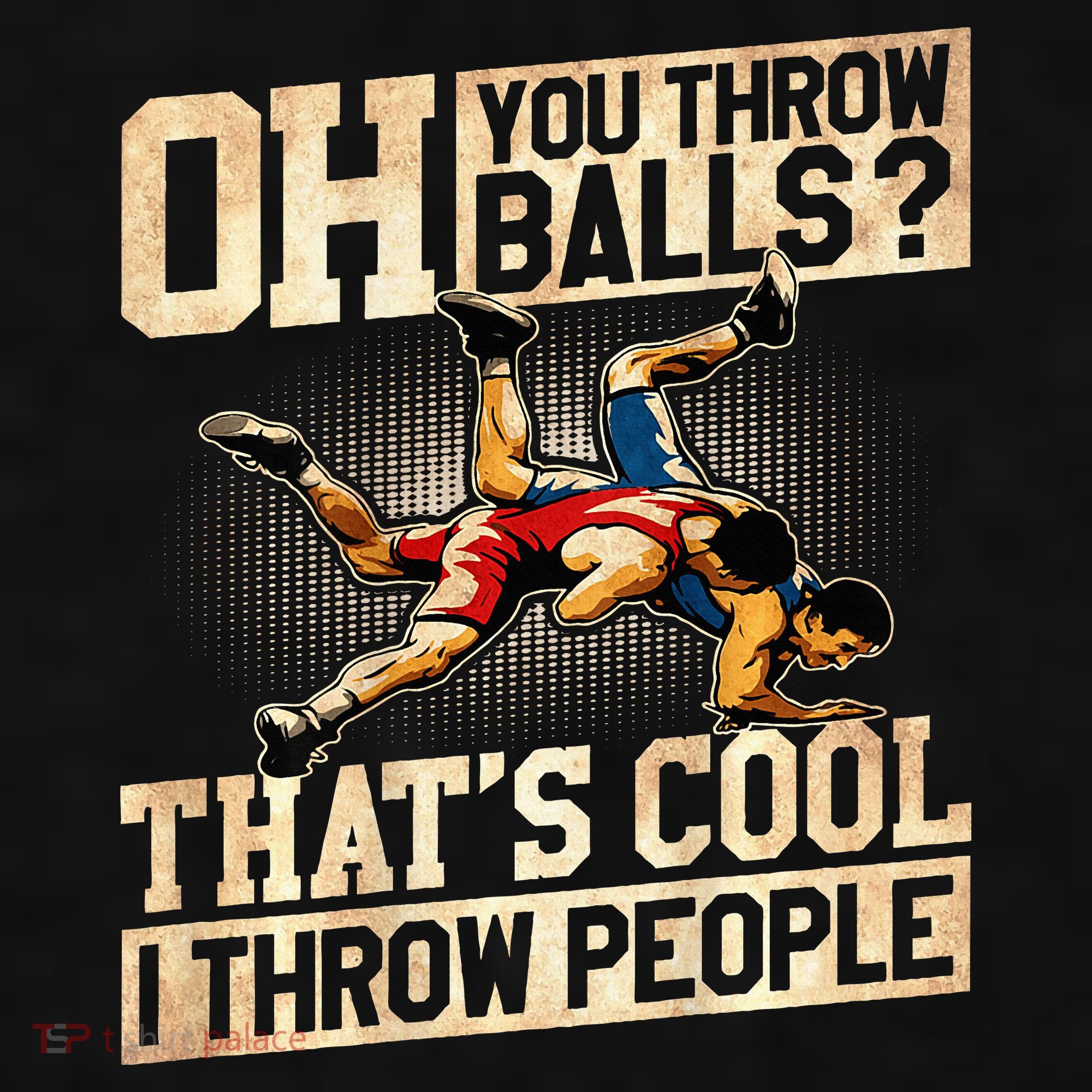 Wrestling I Throw People Funny Gift For Wrestler Backside  Ladies PosiCharge Tri-Blend Wicking Tank