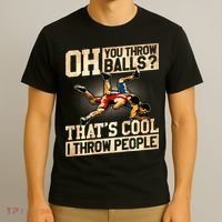 Wrestling I Throw People Funny Gift For Wrestler Backside  T-Shirt thumb 3