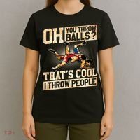 Wrestling I Throw People Funny Gift For Wrestler Backside  T-Shirt thumb 4