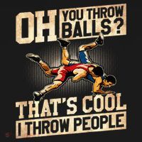 Wrestling I Throw People Funny Gift For Wrestler Backside  Polo thumb 3