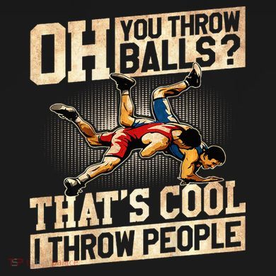 Wrestling I Throw People Funny Gift For Wrestler Backside  Tall Long Sleeve Shirt