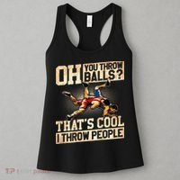 Wrestling I Throw People Funny Gift For Wrestler Backside  Women's Tank Top thumb 3
