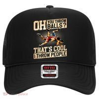 Wrestling I Throw People Funny Gift For Wrestler Backside  Hat thumb 0