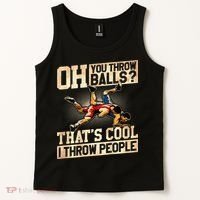 Wrestling I Throw People Funny Gift For Wrestler Backside  Tank Top thumb 2