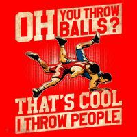 Wrestling I Throw People Funny Gift For Wrestler Backside  Santa Hat thumb 1