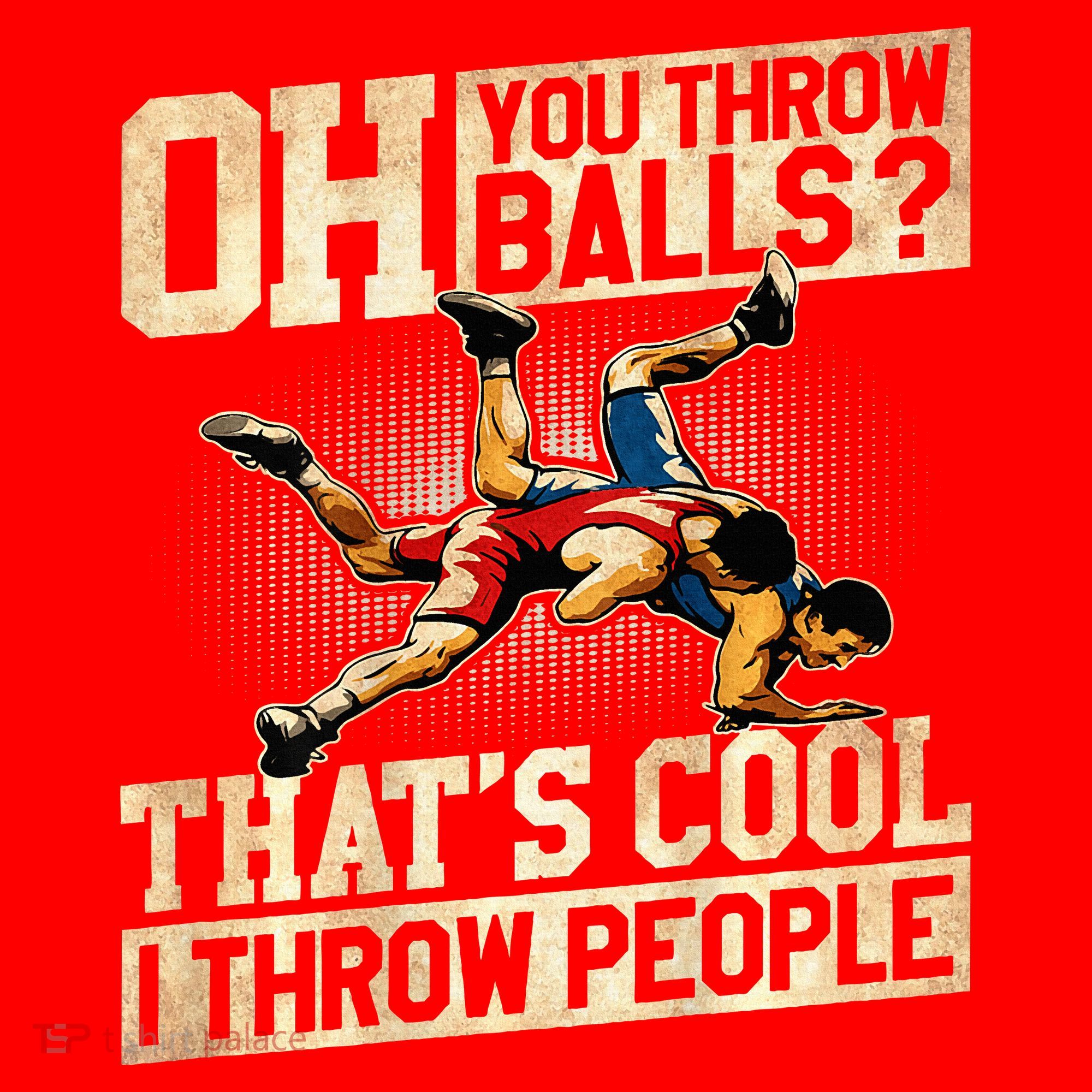 Wrestling I Throw People Funny Gift For Wrestler Backside  Santa Hat