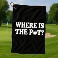 Where Is The Pot St Patricks Day Golf Towel thumb 1