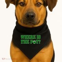 Where Is The Pot Gold Shamrock Funny St Patricks Day USA-Made Doggie Bandana thumb 1