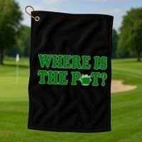 Where Is The Pot Gold Shamrock Funny St Patricks Day Golf Towel thumb 1