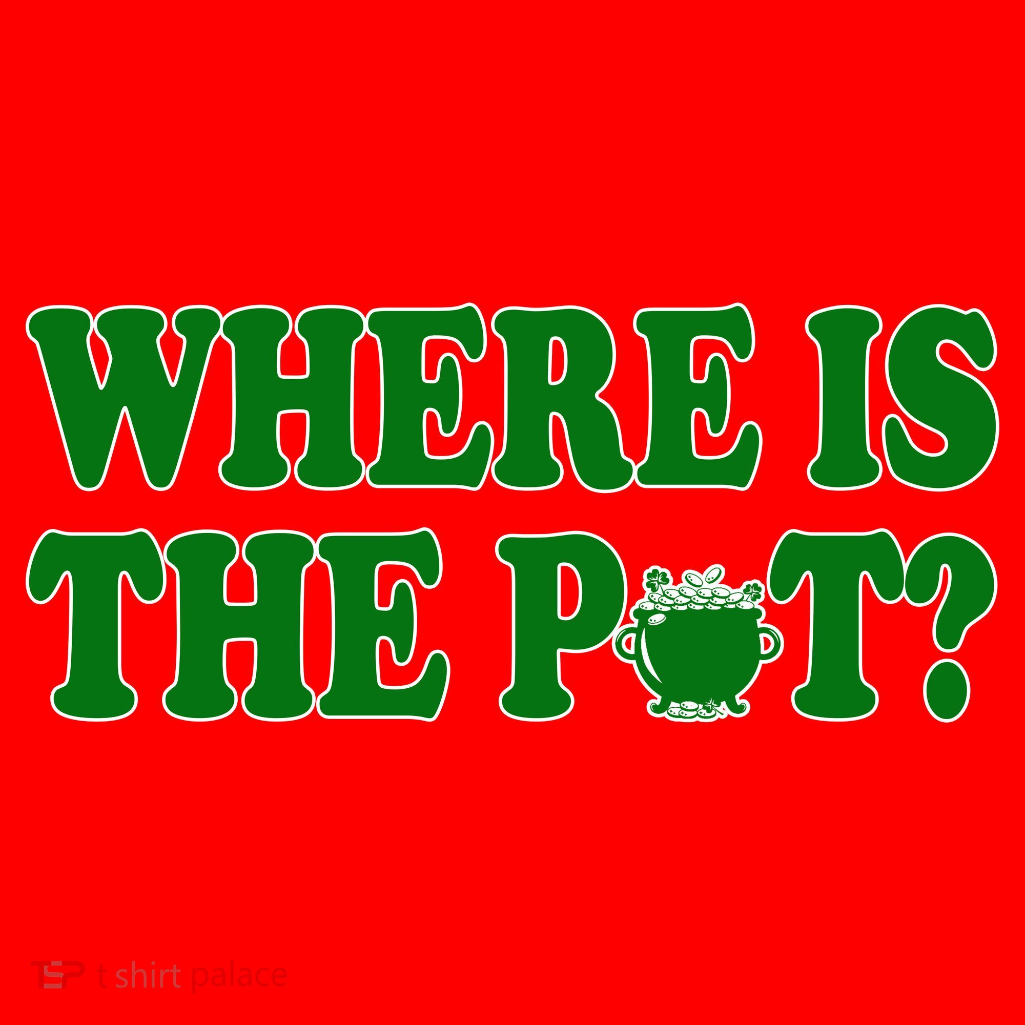 Where Is The Pot Gold Shamrock Funny St Patricks Day Santa Hat