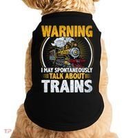 Warning I Talk About Trains Railroad Trainspotter Doggie Tank thumb 0