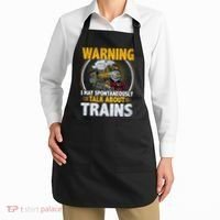 Warning I Talk About Trains Railroad Trainspotter Apron thumb 2
