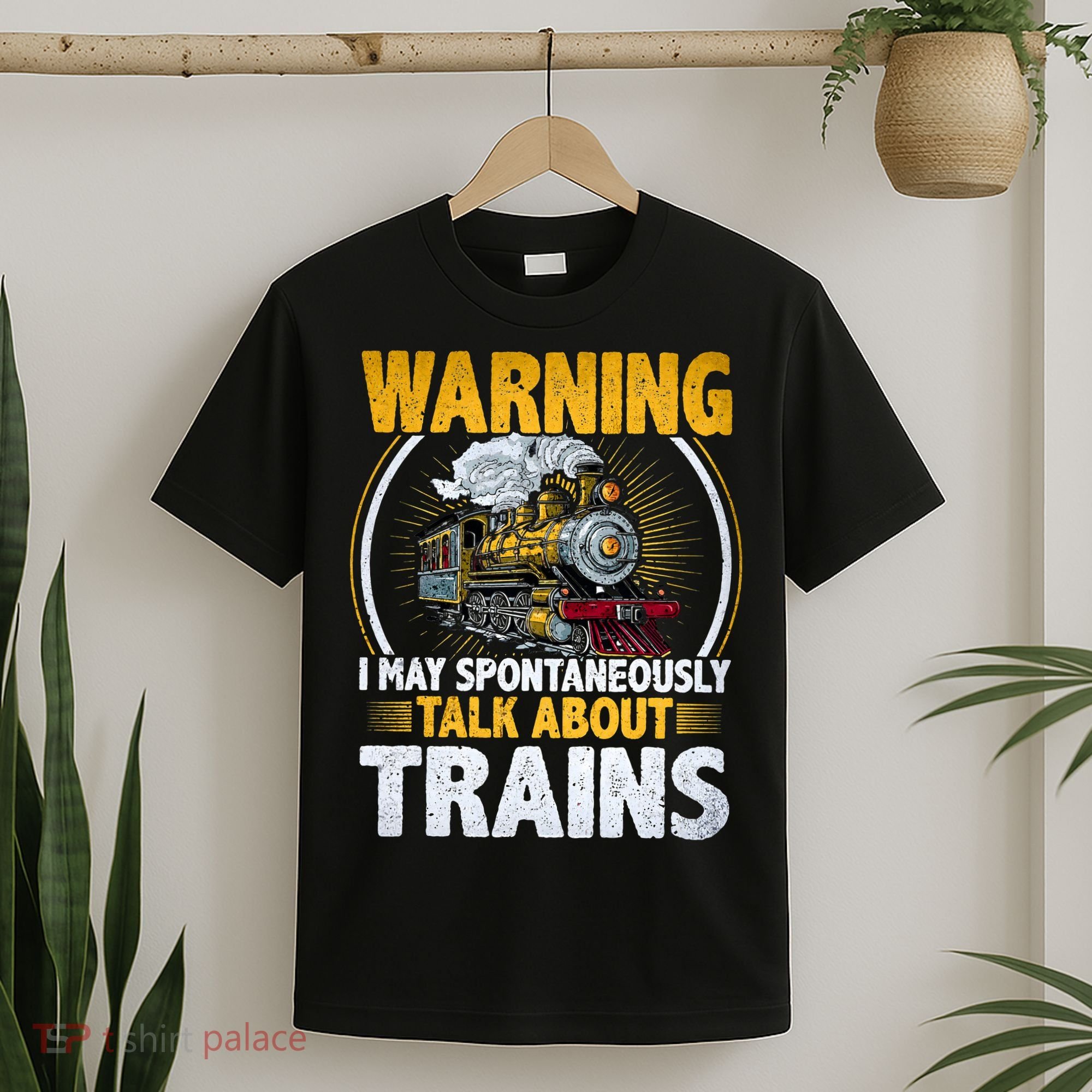 Warning I Talk About Trains Railroad Trainspotter T-Shirt
