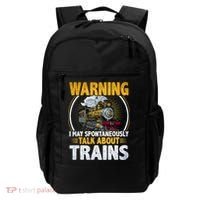 Warning I Talk About Trains Railroad Trainspotter Backpack thumb 0