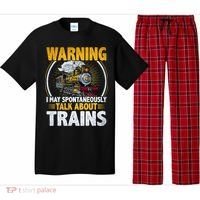 Warning I Talk About Trains Railroad Trainspotter Pajama Set thumb 0